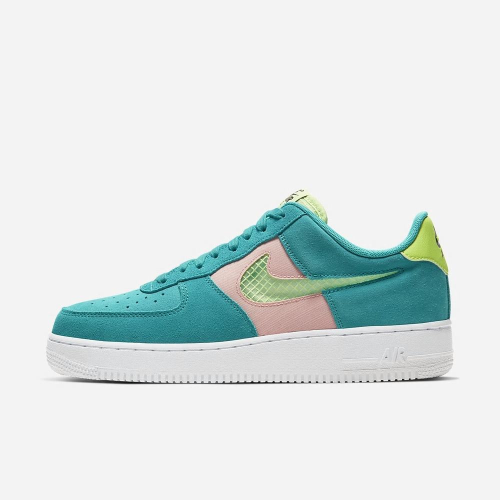 Sneakers Nike Air Force 1 '07 LV8 Bleu Ciel 2813-704 Oracle Aqua/Washed Coral/White/Ghost Green Homme | MVJ-33880813